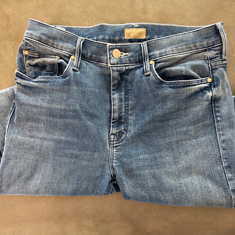 Mother Weekender Fray Mid-Rise Flare Jeans